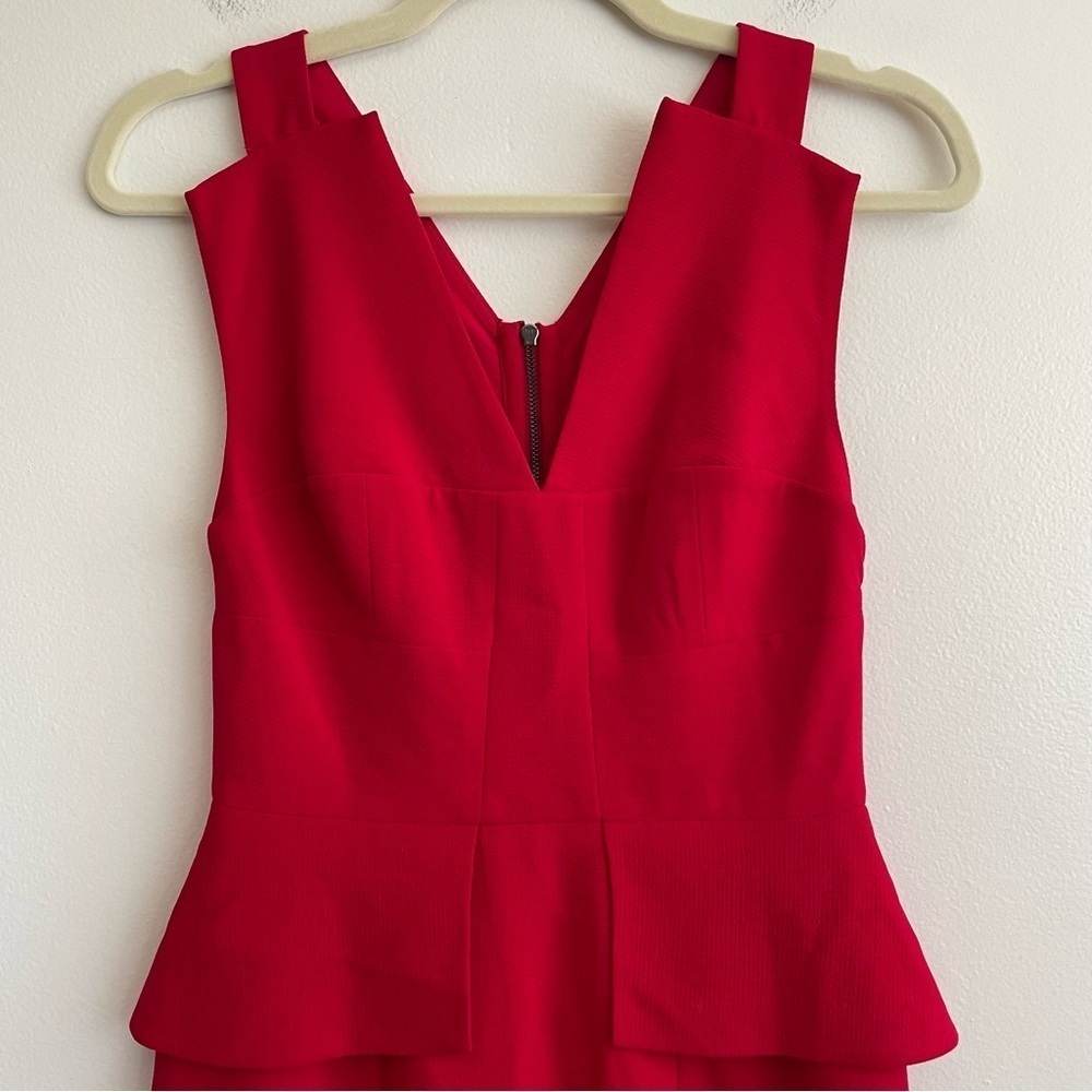 Cushnie et Ochs red cut out dress back zip cherry sexy going out event valentine - Picture 4 of 13